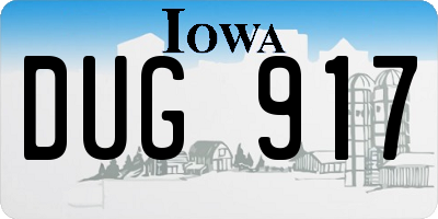 IA license plate DUG917