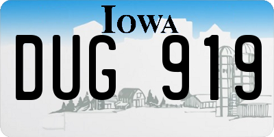 IA license plate DUG919