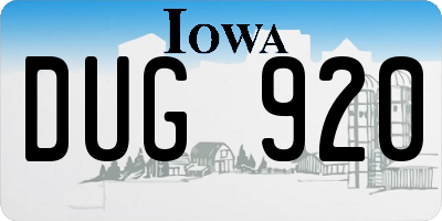 IA license plate DUG920