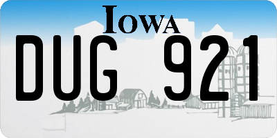IA license plate DUG921