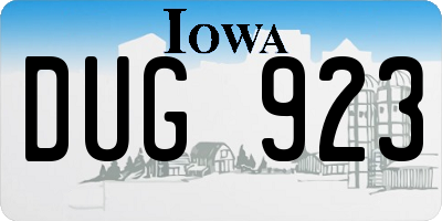 IA license plate DUG923