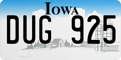 IA license plate DUG925