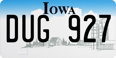 IA license plate DUG927
