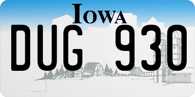 IA license plate DUG930
