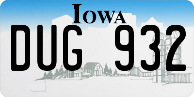IA license plate DUG932