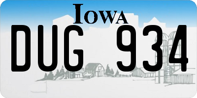 IA license plate DUG934