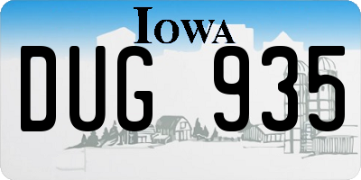 IA license plate DUG935