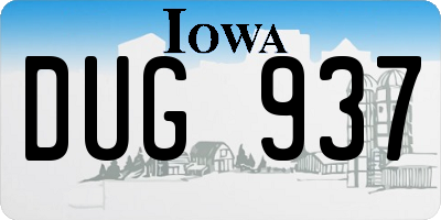 IA license plate DUG937