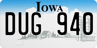 IA license plate DUG940