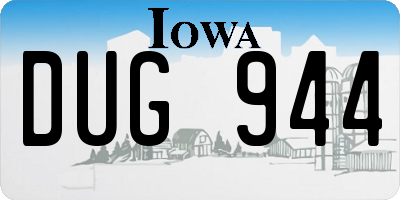 IA license plate DUG944