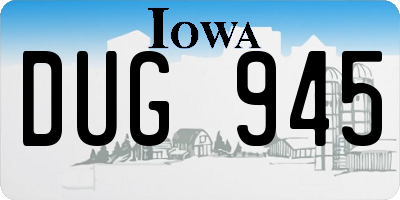 IA license plate DUG945