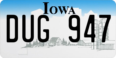 IA license plate DUG947