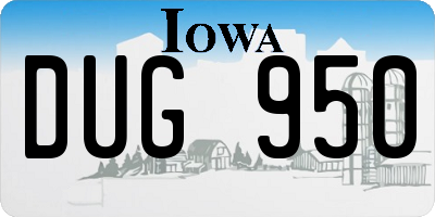 IA license plate DUG950