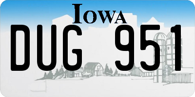 IA license plate DUG951