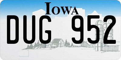 IA license plate DUG952