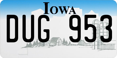 IA license plate DUG953