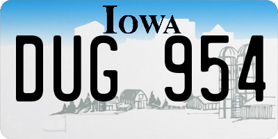 IA license plate DUG954