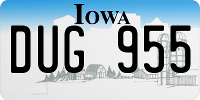 IA license plate DUG955