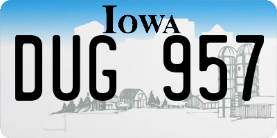 IA license plate DUG957
