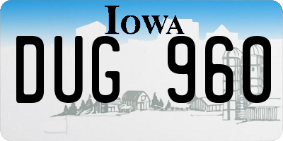 IA license plate DUG960