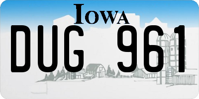 IA license plate DUG961