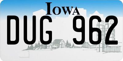 IA license plate DUG962