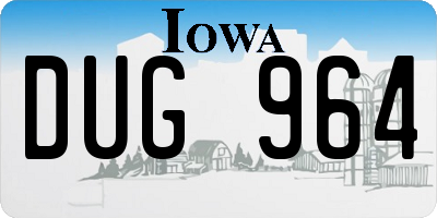 IA license plate DUG964