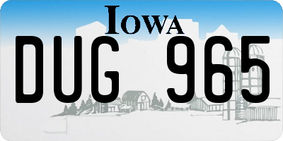 IA license plate DUG965