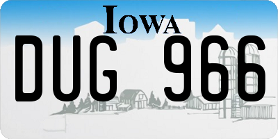 IA license plate DUG966