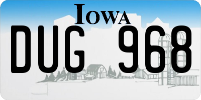 IA license plate DUG968