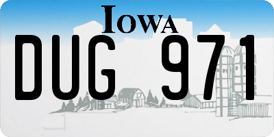 IA license plate DUG971