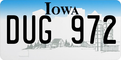 IA license plate DUG972