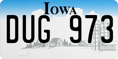 IA license plate DUG973