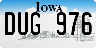 IA license plate DUG976