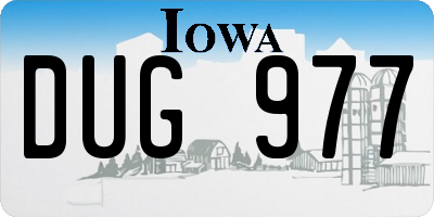 IA license plate DUG977