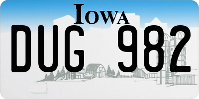 IA license plate DUG982