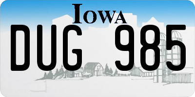 IA license plate DUG985
