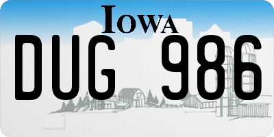 IA license plate DUG986