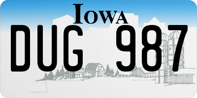 IA license plate DUG987
