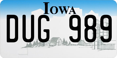 IA license plate DUG989