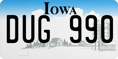 IA license plate DUG990