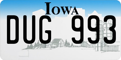 IA license plate DUG993