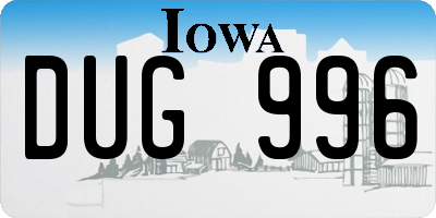 IA license plate DUG996
