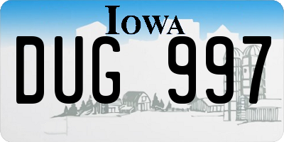IA license plate DUG997