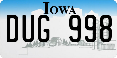 IA license plate DUG998