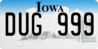 IA license plate DUG999