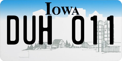 IA license plate DUH011