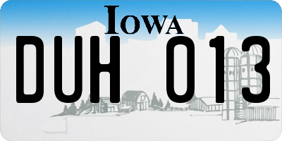 IA license plate DUH013