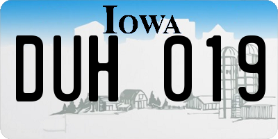 IA license plate DUH019