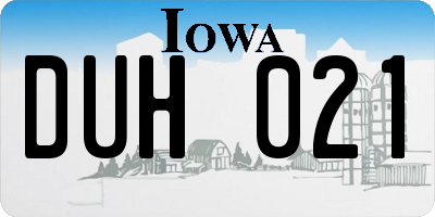 IA license plate DUH021